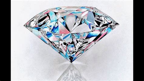 How To Draw A Realistic Diamond Youtube Diamond Drawing Realistic
