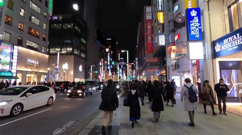 Tokyo Ginza At Night 夜の銀座を歩く Dec2019 Gopro8 4k Youtube