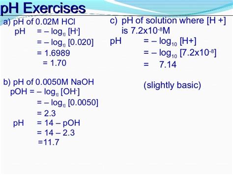 Ph Value Of 0.1 M Hcl - Ph scale