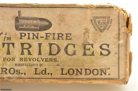 Scarce Partial Box 9mm Pin Fire Ammo Eley Bros London 29 Rds