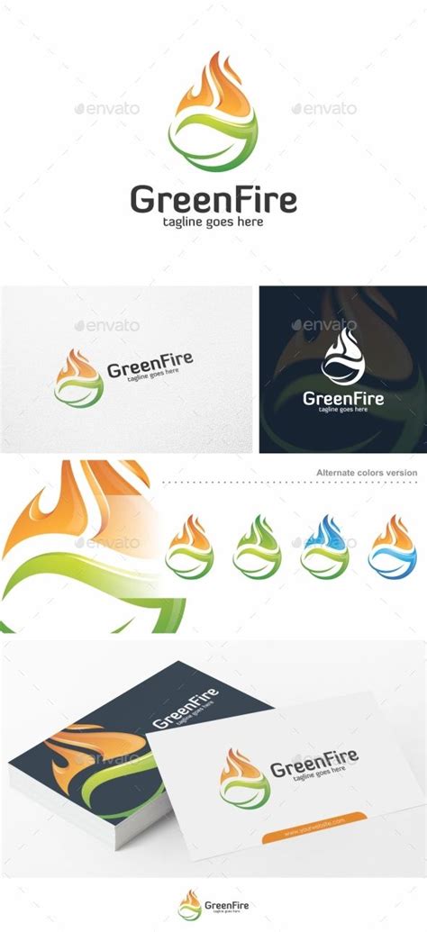 Green Fire Logo Template Dental Logo Logo Templates Dental