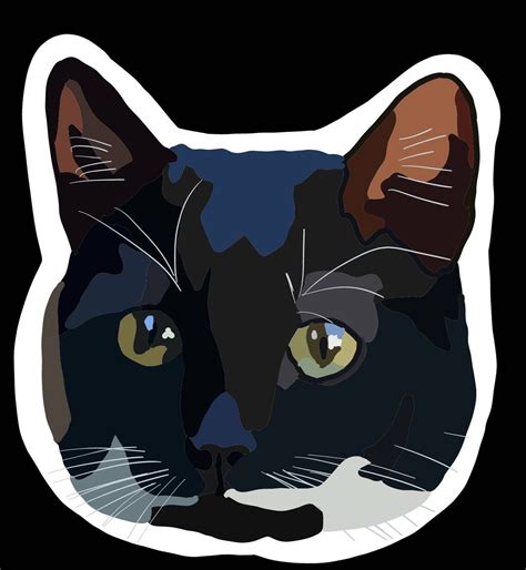 Tuxedo Cat Sticker Cat Illustration Custom Pet Sticker Etsy