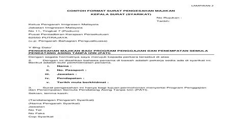 Tuan, aduan masalah bau busuk dan lalat merujuk kepada perkara di atas, saya selaku penduduk di taman bukit citra ingin membuat aduan mengenai masalah bau busuk dan lalat. Contoh format surat pengesahan majikan (2) - PDF Document