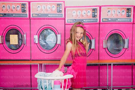 Pink Laundromat Photography Laundry Mat Backdrop Laundry