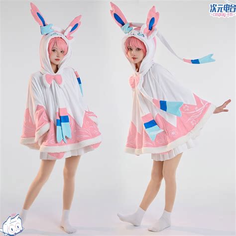 Cosplayfm Pokémon Cos Sylveon Cosplay Cute Hooded Coat Autumnwinter