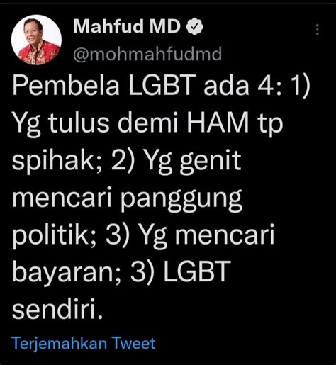 HUKUM MILIK PENGUASA On Twitter Pembela LGBT Itu Ada 4 Yang Kelima