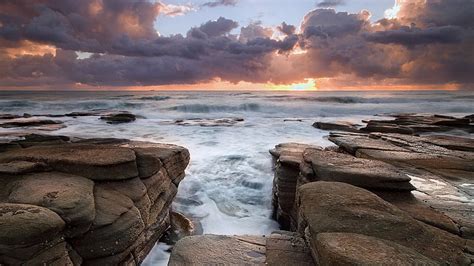 Hd Wallpaper Nature Sea Ocean Beach Coast Water Rock Landscape