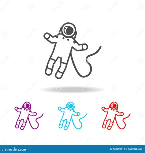 Astronaut On Space Icon Elements Of Space In Multi Colored Icons