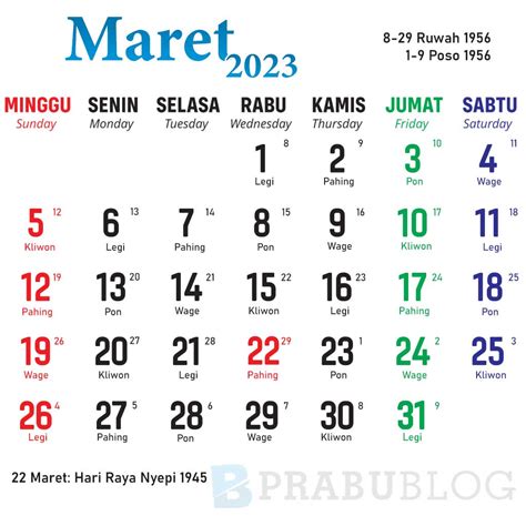 Kalender Bulan Maret 2023 Lengkap Nasional Dan Jawa Uncut Media