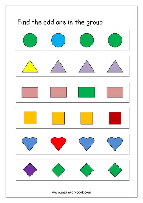 Odd One Out Worksheet 8 Shapes