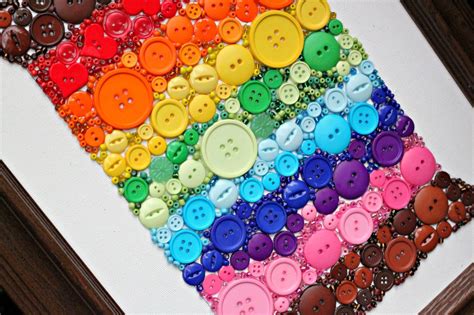 Diy Rainbow Button Decor The Cottage Mama