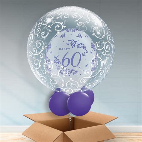 Personalisable Inflated 60th Wedding Anniversary Fancy Filigree