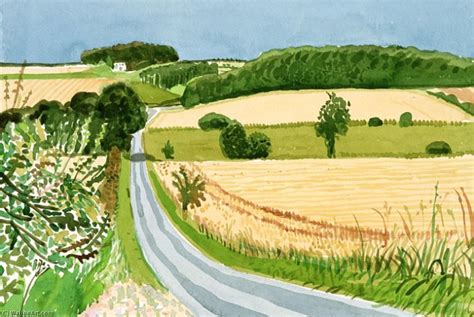 Roads And Cornfields East Yorkshire By David Hockney