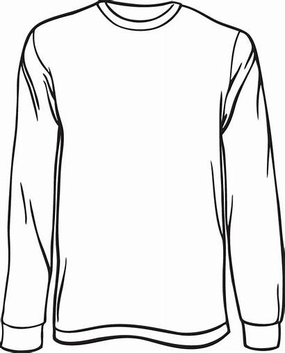 Sleeve Shirt Template Clipart Outline Drawing Blank
