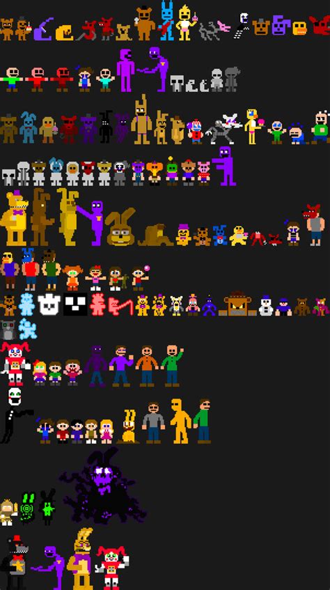 I Remade Every Character Sprite From Fnaf 2 Ar Fivenightsatfreddys