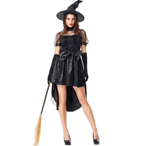 Black Sexy Cosplay Witch Costume Party Stage Halloween Costumes Women