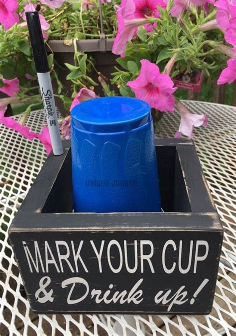 Solo Cup Holder With Marker Mark Your Cup And Drink Up Etsy