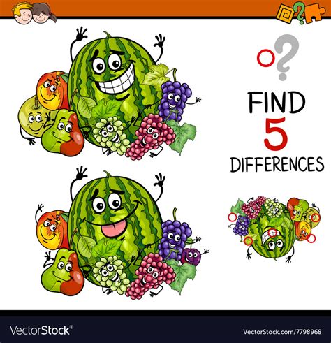 Differences Preschool Task Royalty Free Vector Image
