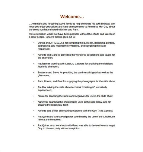 Terms and conditions and signature fields are located on the following pages of the contract template. 12+ Birthday Program Templates - PDF, PSD | Free & Premium ...