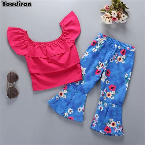Yeedison 2018 Baby Girls Summer Clothes Set Cotton Babies And Kids Outfit