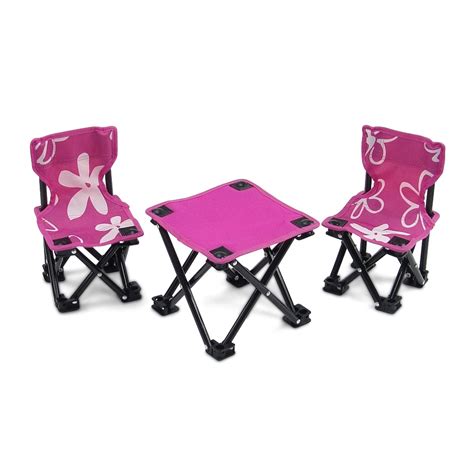 emily rose 18 inch doll accessories flowered doll camping chairs and table set 18 doll