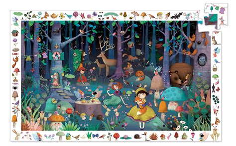 Enchanted Forest Observation Puzzle 100 Pieces Djeco
