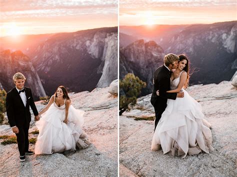 Yosemite National Park Intimate Wedding At Glacier Point Hike To Taft Point Adventure