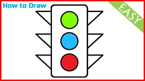 How To Draw A Traffic Light Step By Step Traffic Signal Drawing Easy
