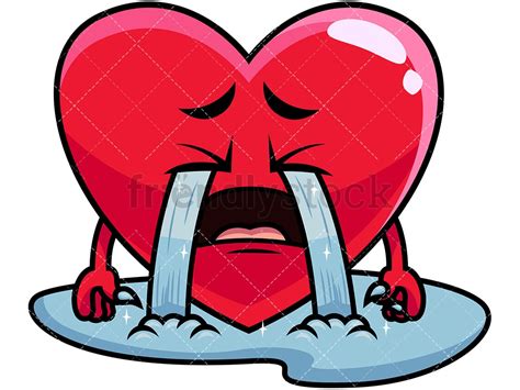 Crying Out Loud Heart Emoji Cartoon Vector Clipart