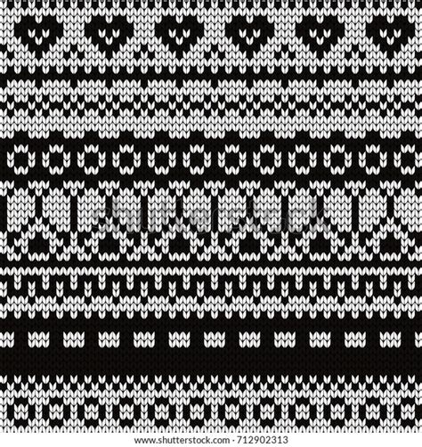 Knitted Seamless Pattern Fair Isle Elements Stock Vector Royalty Free