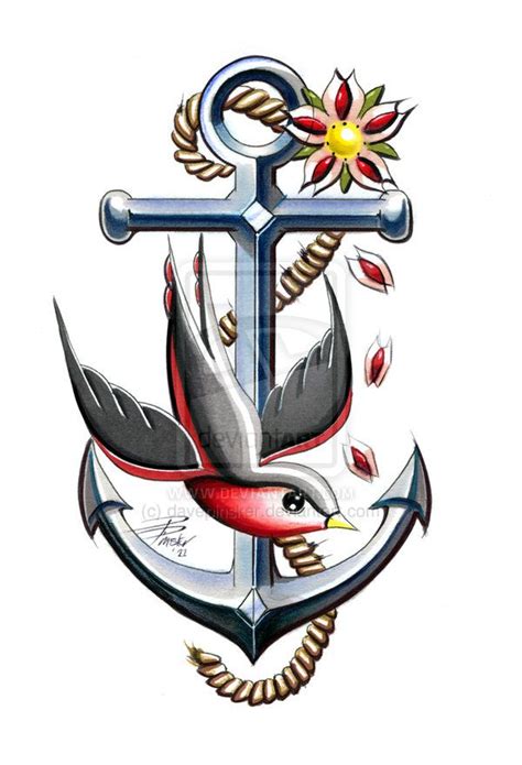 Love The Anchor And Love The Sparrow Anchor Tattoos Traditional