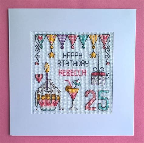 Happy Birthday Cross Stitch Card Kit Suitable For Any Age Cross Stitch Cards Cross Stitch