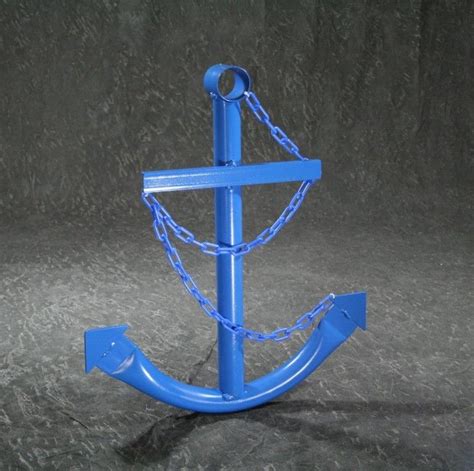 Buy Steel Navy Boat Anchor With Chain 36in Blue Model Ships