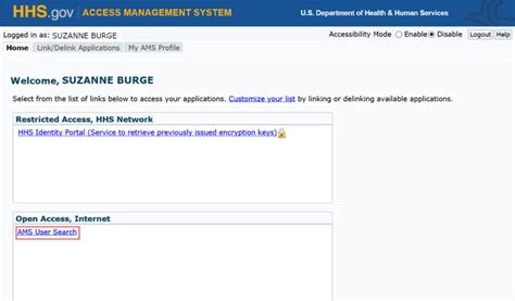 Hhs Ams How To Search For An Ams User