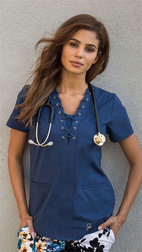 The Lace Up Top Medical Scrubs Outfit Medical Outfit Cute Scrubs