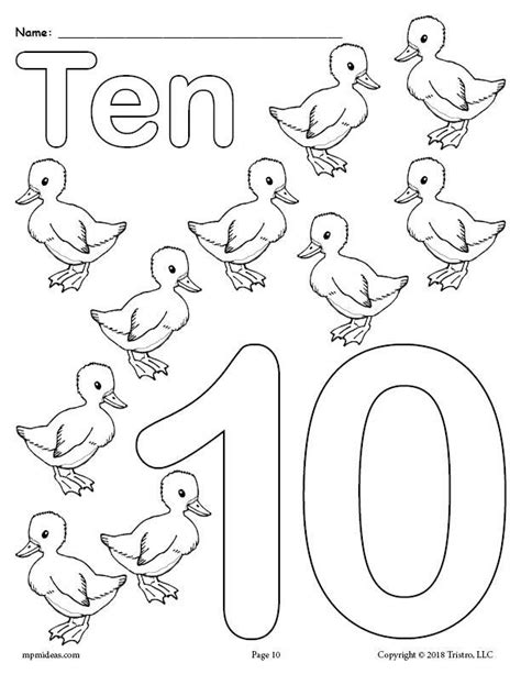 Printable colored numbers 1 10. Printable Animal Number Coloring Pages - Numbers 1-10 ...
