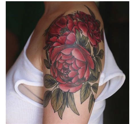 Red Peony Tasteful Tattoos Tattoo Sleeve Cover Up Wonderland Tattoo