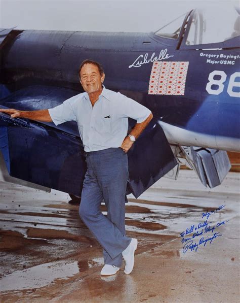 Large Photograph Signed By Gregory Pappy Boyington 1912 1988 Gregory