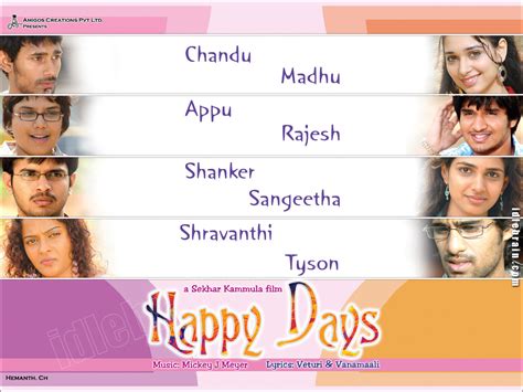 Happy Days Telugu Film Wallpapers Varun Sandesh Tamanna Gayatri