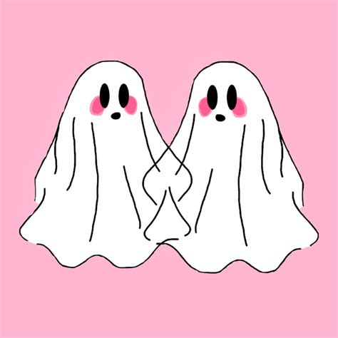 Ghosts In Love Sticker For Sale By Etherealvibes Ghost Drawing