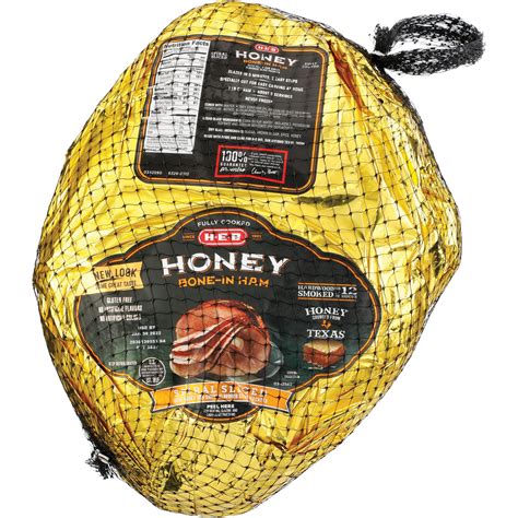 h e b fully cooked spiral sliced whole honey cured ham shop pork at h e b
