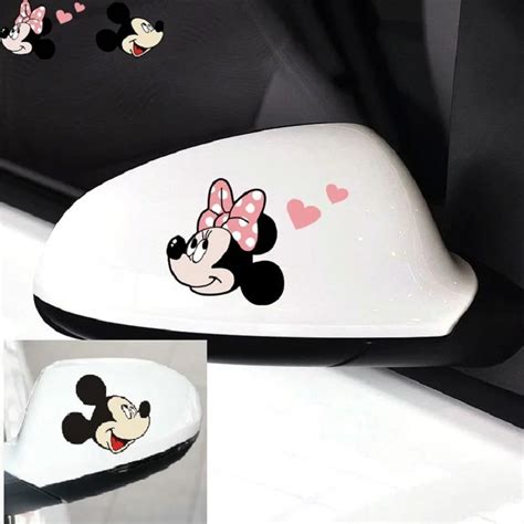 Funny Car Sticker Cute Mickey Mouse Peeping Cover Scratches Cartoon