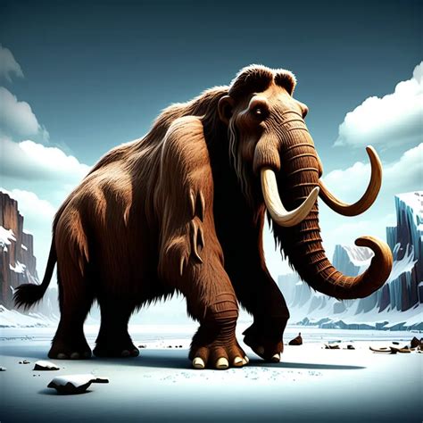 Playful Cartoon Iceage Mammoth Illustration Muse Ai