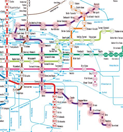 Tanimachi Line Map Osaka Subway