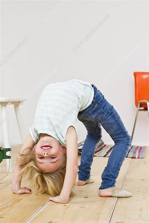 Girl Bending Backwards Doing The Crab Stock Image F Science Photo Library
