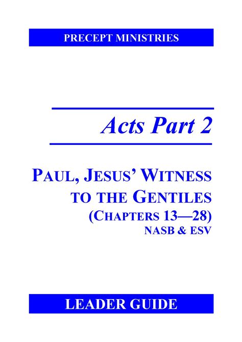 Acts Part 2 Leader Guide Precept South Africa
