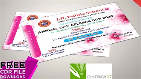 School Annual Day Invitation Card Format Printable Cards
