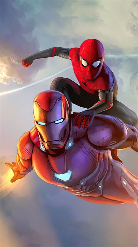 750x1334 Iron Man Spider Man Come Together Iphone 6 Iphone 6s Iphone