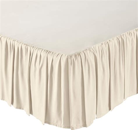 Amazon KP Linen Ruffled Bed Skirt With Split Corners King Size 24