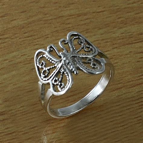 Filigree Butterfly Ring 925 Sterling Silver Ring By Handplayart